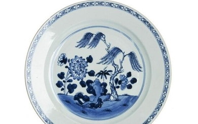 Blue Chinese porcelain 'flowers' plate, Yongzheng