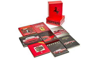 Book relating to Ferrari, including "Piloti, Che Gente" by Enzo...
