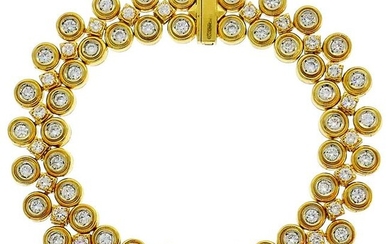 Boucheron Diamond Yellow Gold Bracelet, 1980s