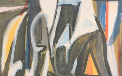 Bram VAN VELDE (1895-1981). Sans titre Lithographie en couleurs sur vélin d'Arches. Signé au pinceau,...