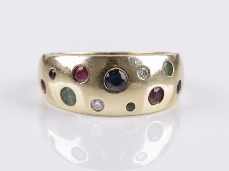 Brillant Smaragd Rubin Saphir Ring