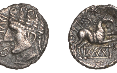 British Iron Age, CANTII, Dubnovellaunos (25 BC - AD 5), silver Unit,...
