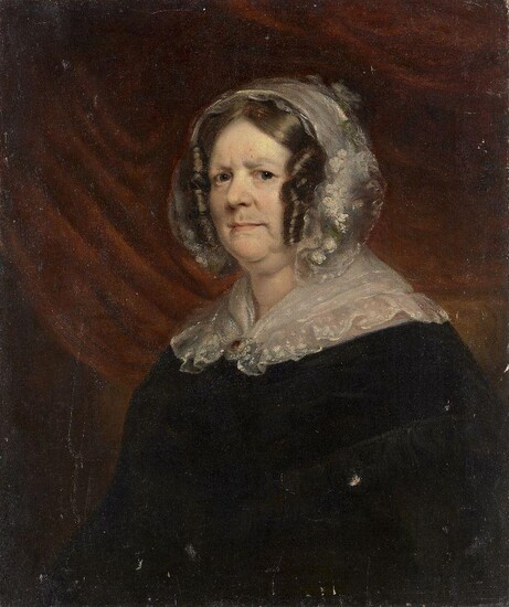 British School, mid-19th century- Portrait of a lady, quarter-length turned...