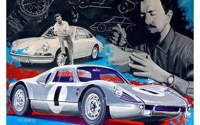 “Butzi Porsche—Designer Extraordinaire” Original Painting by Kelly Telfer