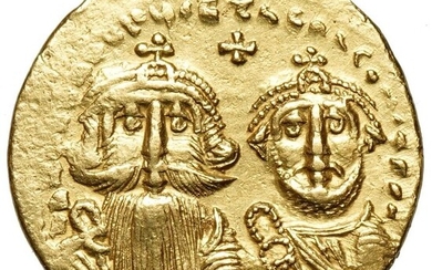 Byzantine Empire. Heraclius (AD 610-641). AV Solidus,Constantinopolis, Heraclius und Heraclius Constantinus, Stufenkreuz