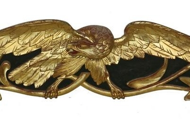 CARVED AND GILT EAGLE STERNBOARD BY GUY E. NICHOLAS OF