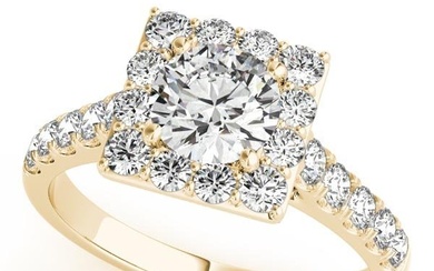 CERTIFIED 14KT WHITE GOLD 1.65 CTW J-K/VS-SI1 DIAMOND HALO ENGAGEMENT RING