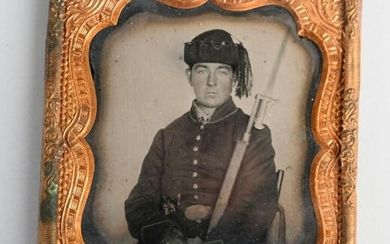 CIVIL WAR DOUBLE ARMED AMROTYPE 34th OVI W/ FEZ