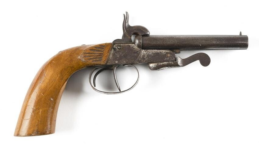 CONTINENTAL PERCUSSION SIDE-BY-SIDE PISTOL 19th Century