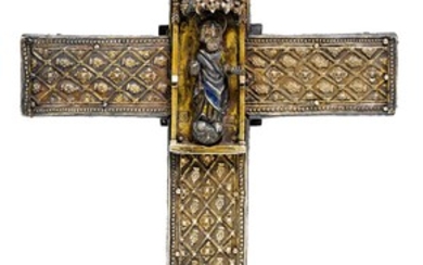 CROIX DE PRÉSENTATIONGothique, probablement de Bourgogne, 1ère moitié du XVe siècle.Noyau en bois, monté de...