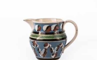 Cable and Cat's-eye Slip-decorated Creamware Pitcher