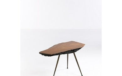 Carl Auböck (1900-1957) Coffee table Walnut and brass Model created circa 1948-49 H 53,5 ×