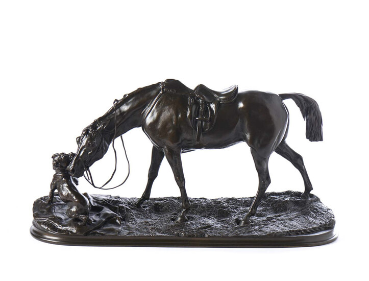 Cavalo e cão, Esc. em bronze