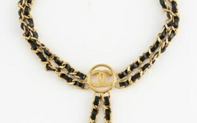 Chanel Gold-Tone Link and Medallion Triple Brooch
