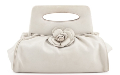Chanel Ivory Leather Camellia Frame Bag