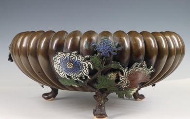 Chinese Bronze and Enamel Center Bowl