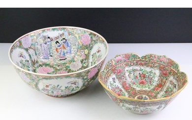 Chinese Cantonese Famille Rose porcelain bowl of shaped form...