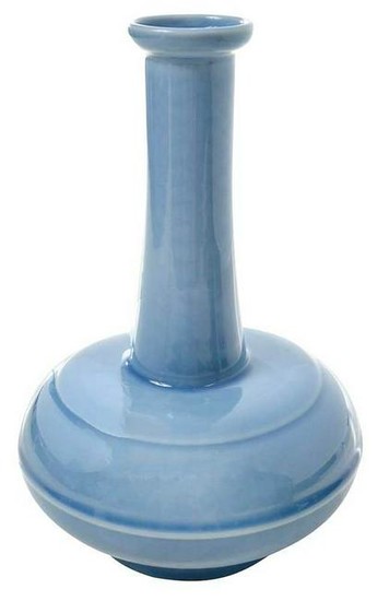 Chinese Clair de Lune Blue Bottle Vase
