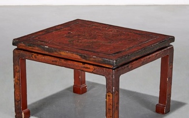 Chinese Tianqi red lacquer low table