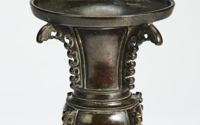 Chinese bronze zun form vessel