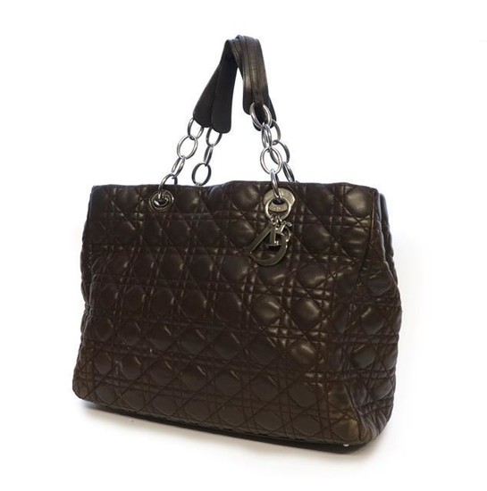 Christian Dior 'Lady Dior Rendezvous' Brown Leather Quilted Handbag, with...