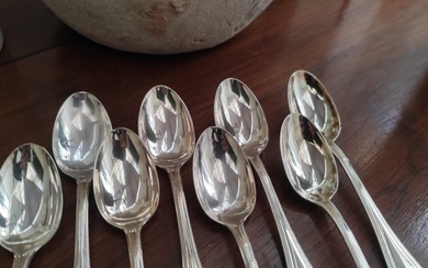 Christofle Christofle perle à café - Fork (8) - pearl teaspoons - Silverplate