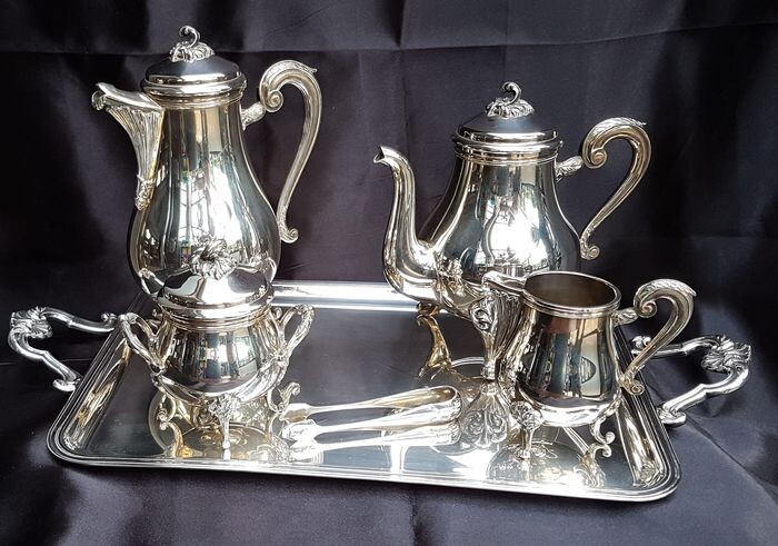 Christofle France - Tea set, coffee in silver metal Christofle - Silver, Silverplate