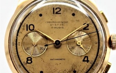 Chronographe Suisse - 18 Kt. Roségold - "NO RESERVE PRICE" - 1750 1644 126 - Men - 1950-1959