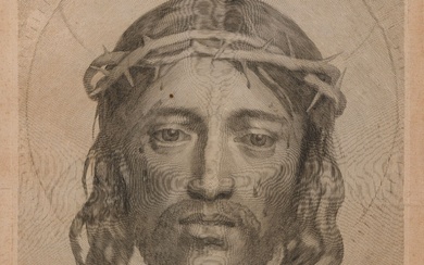 Claude Mellan (1598-1588) (d’après) La Sainte Face. Copie par Dudesert. 1735. Burin. 320 x 440....