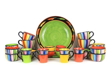 Clay Art "Fiesta" Hand Painted Bowl and Certified International Dinnerware