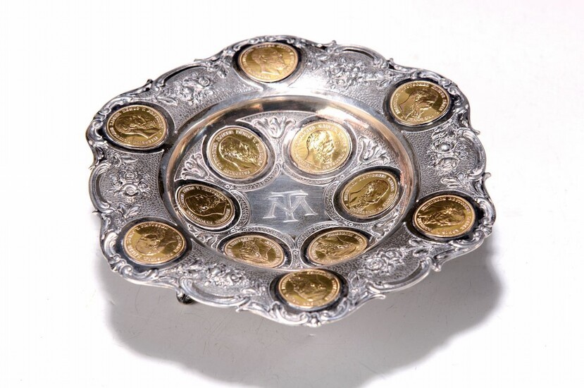 Coin bowl in honor of Emperor Friedrich, German,...