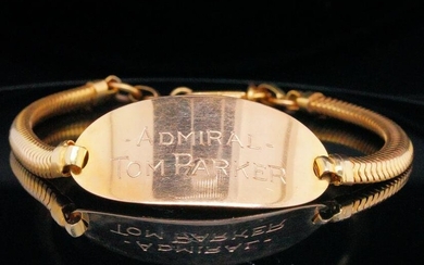 Col. Parker's 10K "Admiral Tom Parker" Bracelet From Elvis