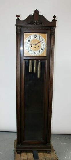 Colonial Mfg Co Grandfather clock with brass face