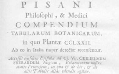 Compendium tabularum botanicarum, in quo plantae CCLXXII ab eo in Italia nuper detectae recensentur. Accessit eiusdem epistola ad . Guilielmum Sherardum Anglum.