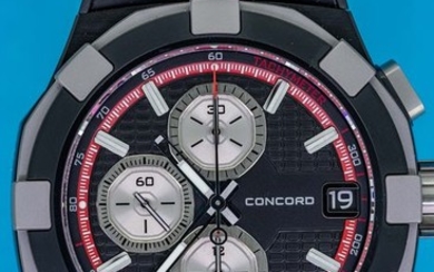 Concord - C1 Automatic Chronograph Titanium Black and Red - 0320228 - Men - BRAND NEW