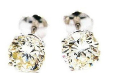 Contemporary WG and Diamond Stud Earrings.