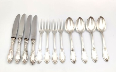 Cutlery set (12) - .800 silver - France - Second half 20th century