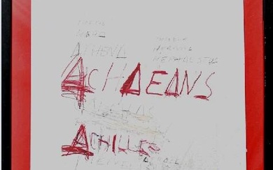 Cy Twombly Pencil Signed Heroes of the Achaeans