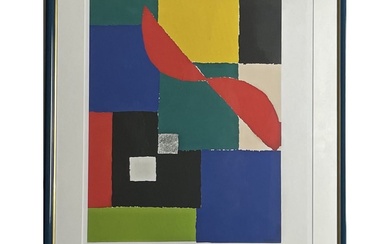 DELAUNAY Sonia (1885-1979). «L'helice rouge ». Impression jets d'encre sur toile d'après l'œuvre originale, signée...