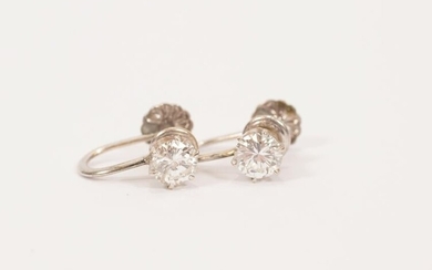 DIAMOND AND 14KT WHITE GOLD EARRINGS .78CT TW