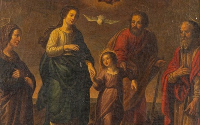 D'après Peter Paul Rubens, "Le retour de la Sainte Famille d'Egypte", huile sur toile. Probablement...