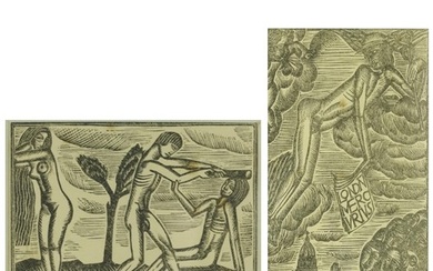 David Jones - Libellous Lapidum, two wood engravings, each i...