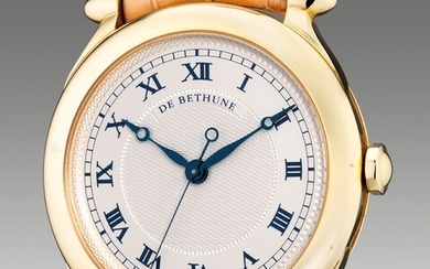 De Bethune, Ref. DB5Y A rare and early "new-old-stock" yellow gold wristwatch with center seconds, guilloché dial, certificate and presentation box