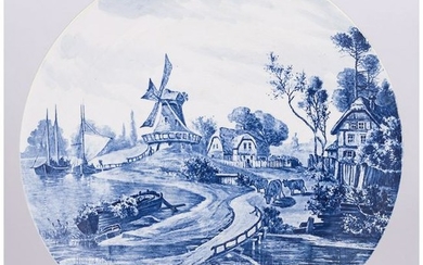 Delftware Plate with Windmill