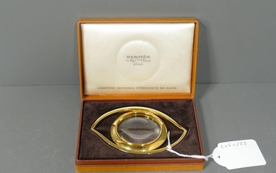 Desktop magnifying glass Hermès Collection Cléopatre designed by Jean Cocteau with box