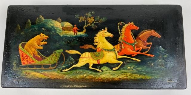 Early Russian Lacquer Palekh Box