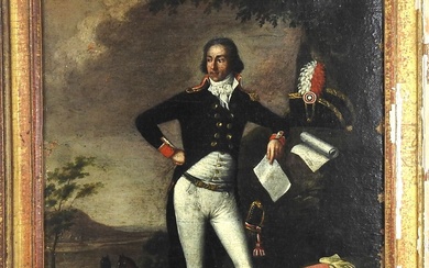 Ecole FRANCAISE du XIXe siècle. "Portrait présumé du général DESAIX", huile sur toile figurant le...
