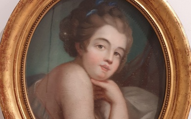 Ecole française, fin XVIIIe - début XIXe siècle Portrait de jeune fille Pastel à vue...