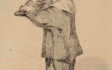 Edouard MANET (1832-1883) Enfant portant un plateau Eau Forte et aquatinte sur japon volant. Signée...