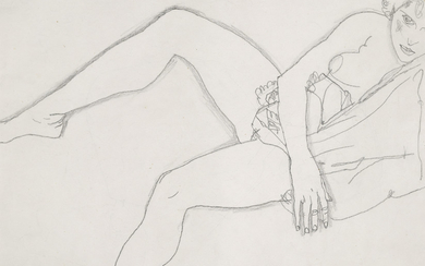 Egon Schiele (1890-1918), Weiblicher Akt (recto); Bildnis des Pianisten Roderick Mackey (verso)